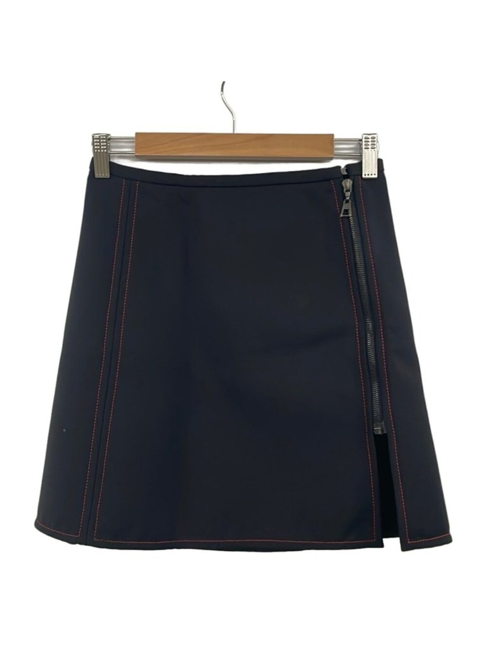 Louis Vuitton Wrap Skirt S Black Red Mini 34